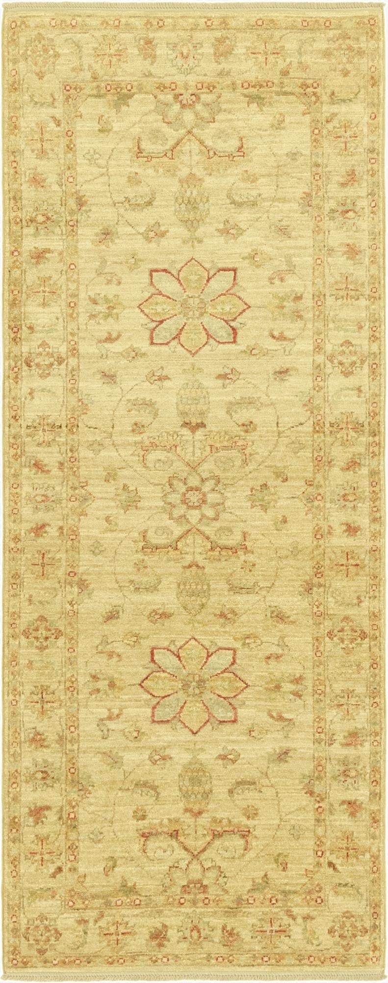2' 6 x 6' 5  Hand Knotted Peshawar Ziegler Runner Rug