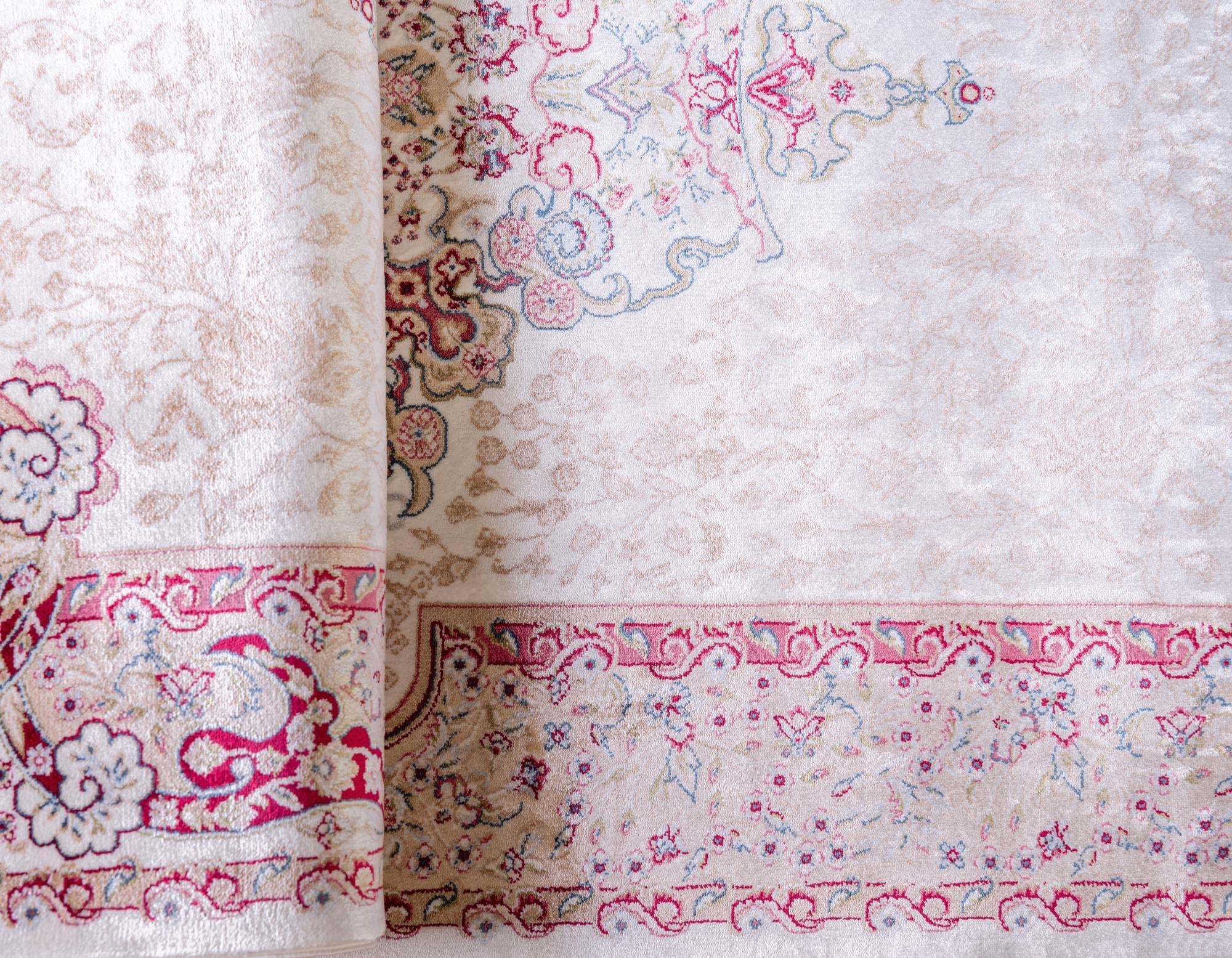 2' 7 x 9' 10 Qom Bamboo Silk Runner Rug