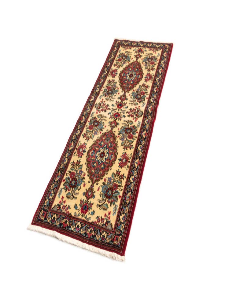 Detail image of 2' 7 x 6' 9  Hand Knotted Qom Persian Runner Rug