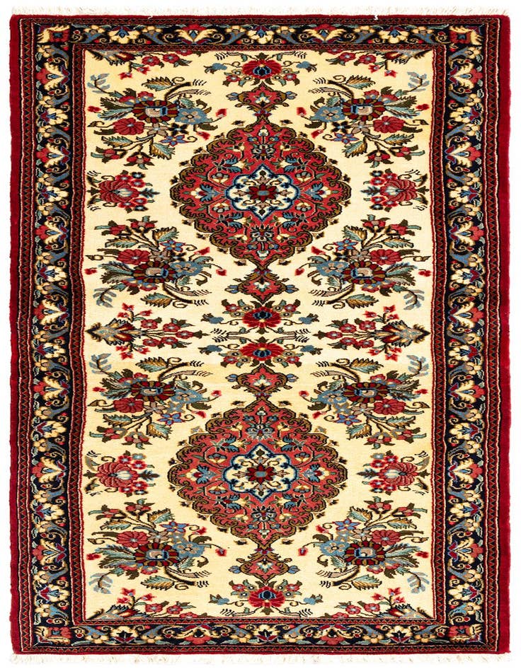 Detail image of 2' 7 x 6' 9 Hand Knotted Qom Persian Runner Rug