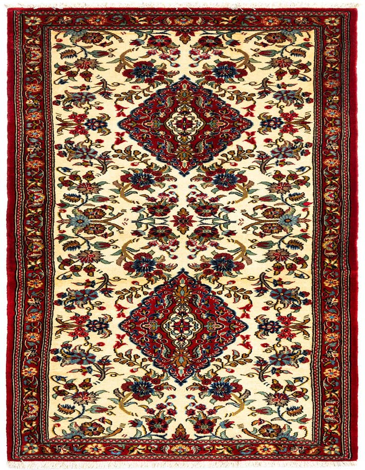 Detail image of 2' 8 x 6' 5 Hand Knotted Qom Persian Runner Rug