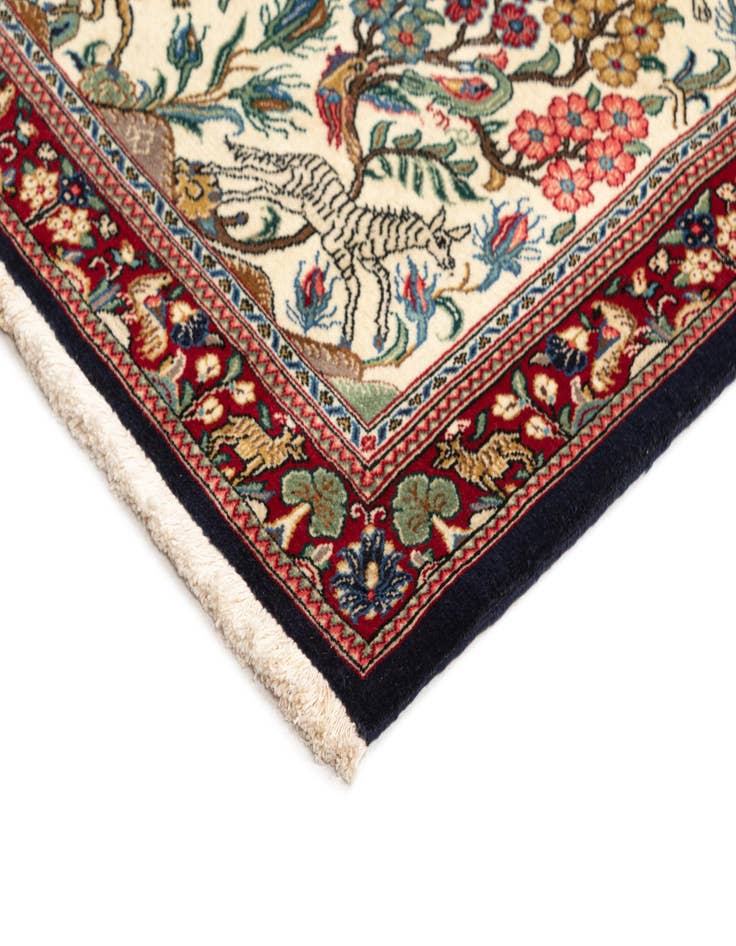 Detail image of 2' 9 x 6' 5  Hand Knotted Qom Persian Runner Rug