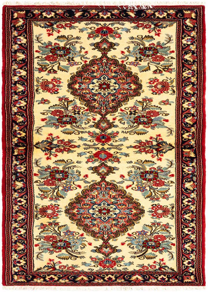 2' 7 x 6' 11 Hand Knotted Qom Persian Runner Rug
