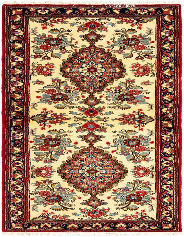 2' 7 x 6' 11 Hand Knotted Qom Persian Runner Rug
