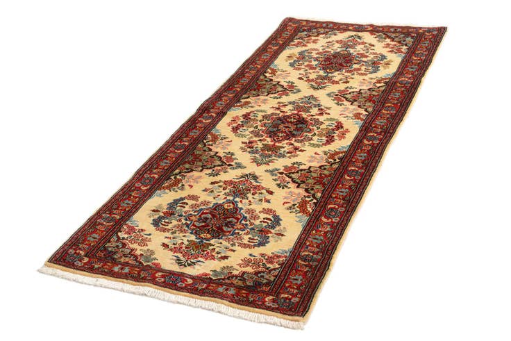 Detail image of 2' 7 x 6' 10 Hand Knotted Qom Persian Runner Rug