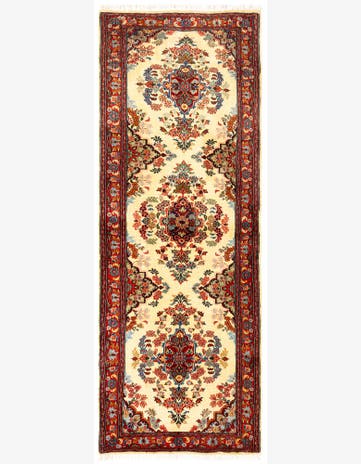 2' 7 x 6' 10 Hand Knotted Qom Persian Runner Rug