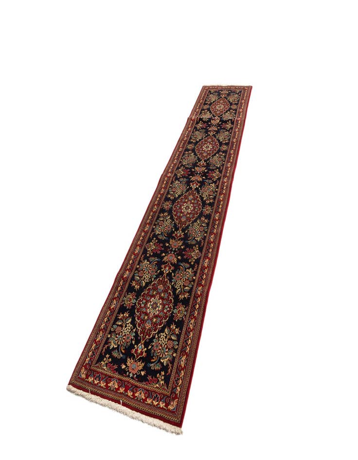 Detail image of 2' 10 x 13' 1 Hand Knotted Qom Persian Runner Rug