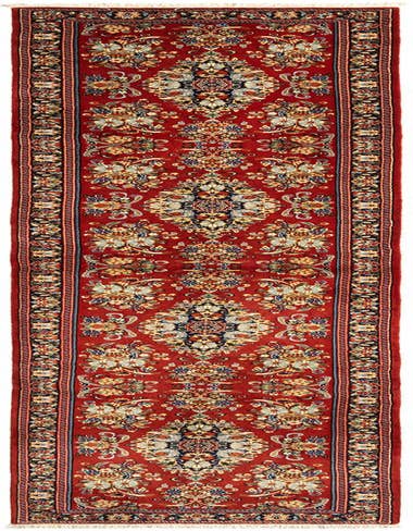 Detail image of 2' 7 x 13' 11 Hand Knotted Qom Persian Runner Rug