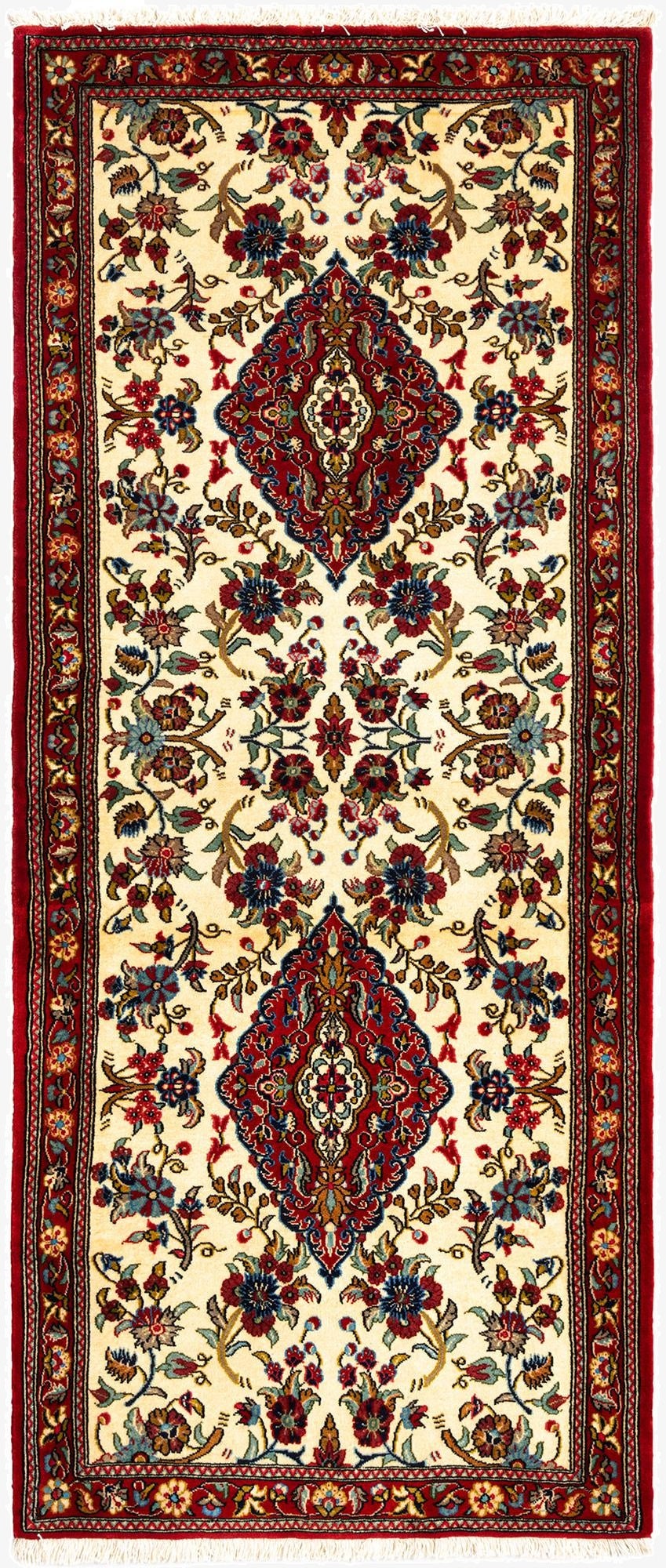 2' 8 x 6' 5  Hand Knotted Qom Persian Runner Rug
