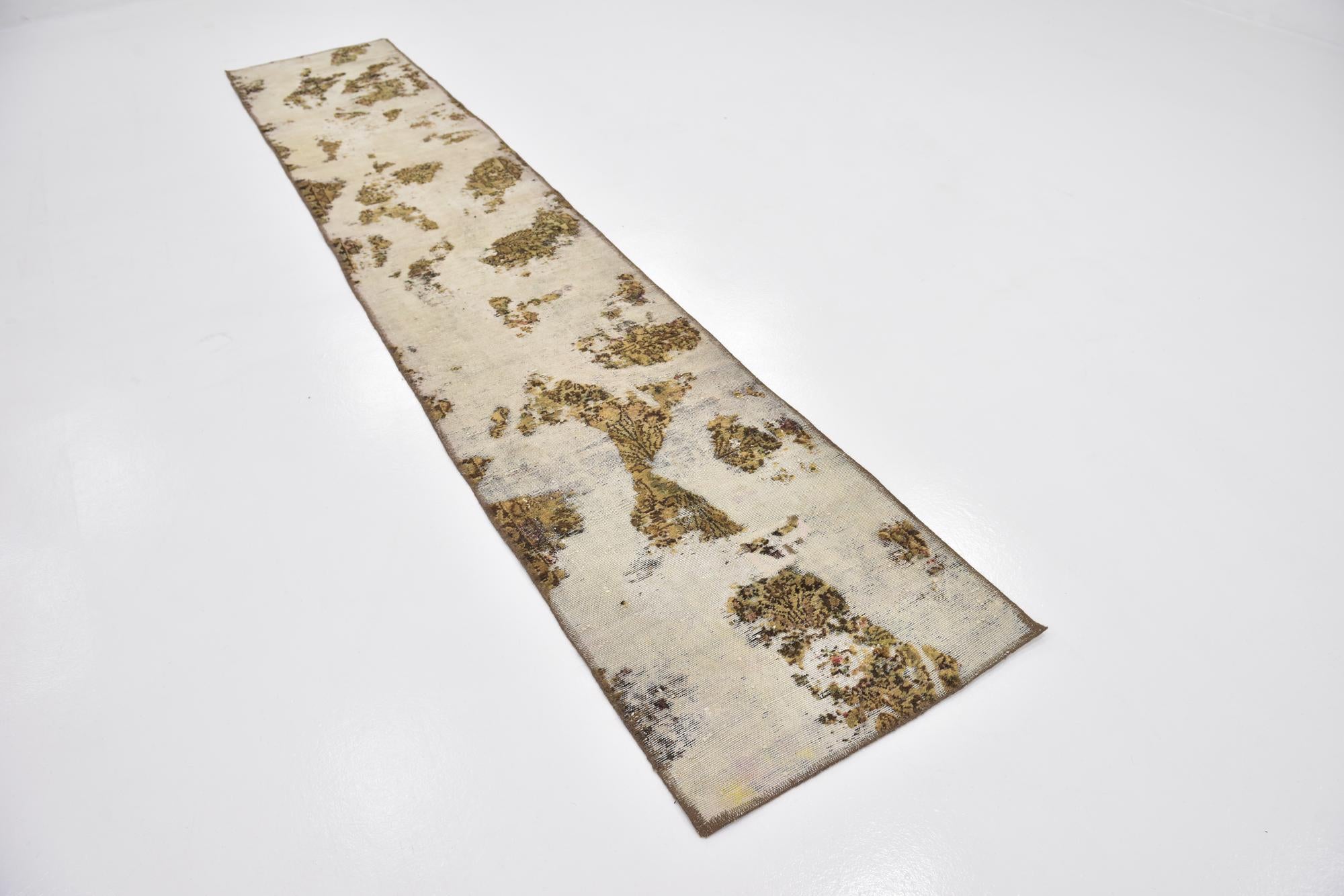 2' 4 x 12' 4 Hand Knotted Ultra Vintage Persian Wool Runner Rug