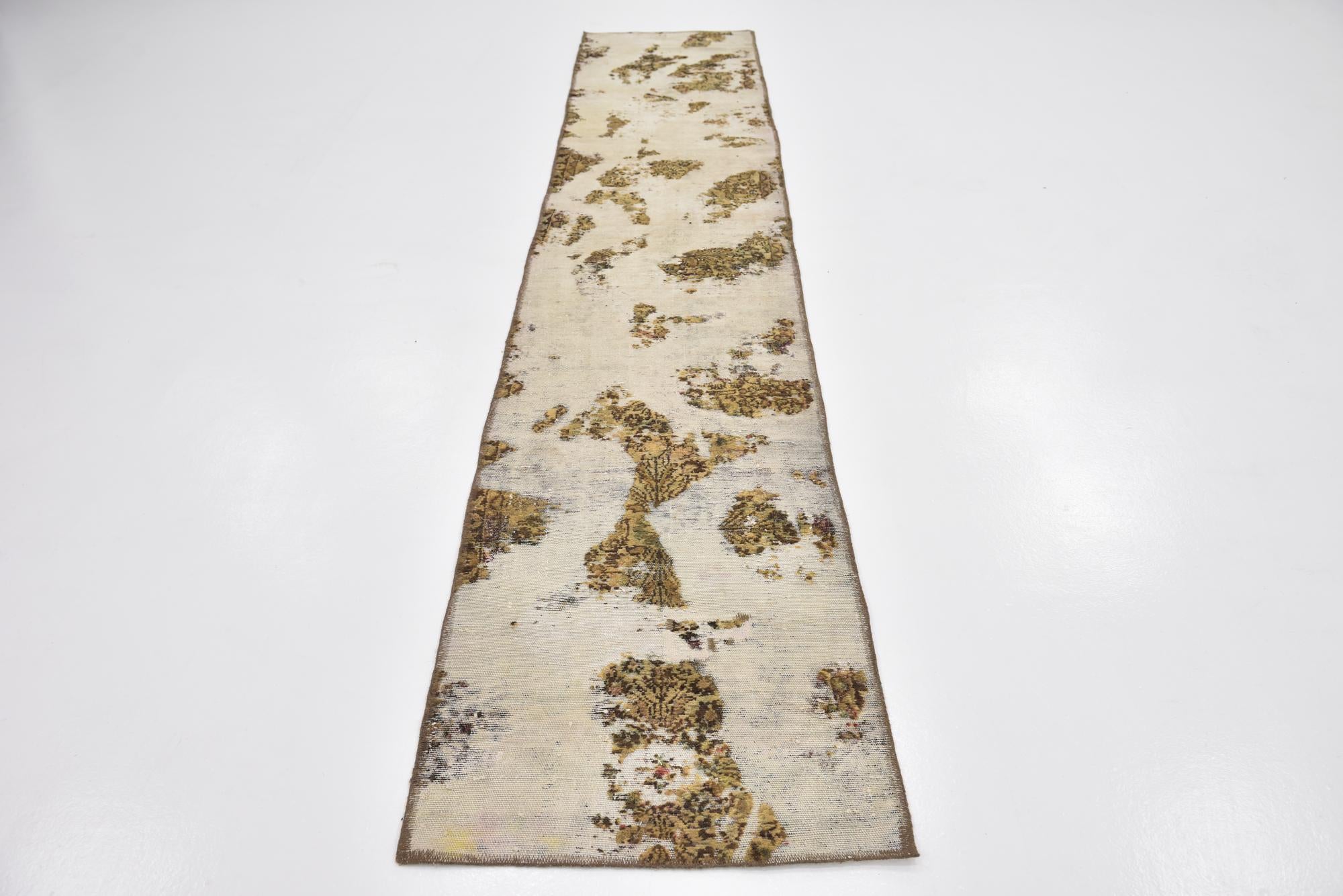 2' 4 x 12' 4 Hand Knotted Ultra Vintage Persian Wool Runner Rug
