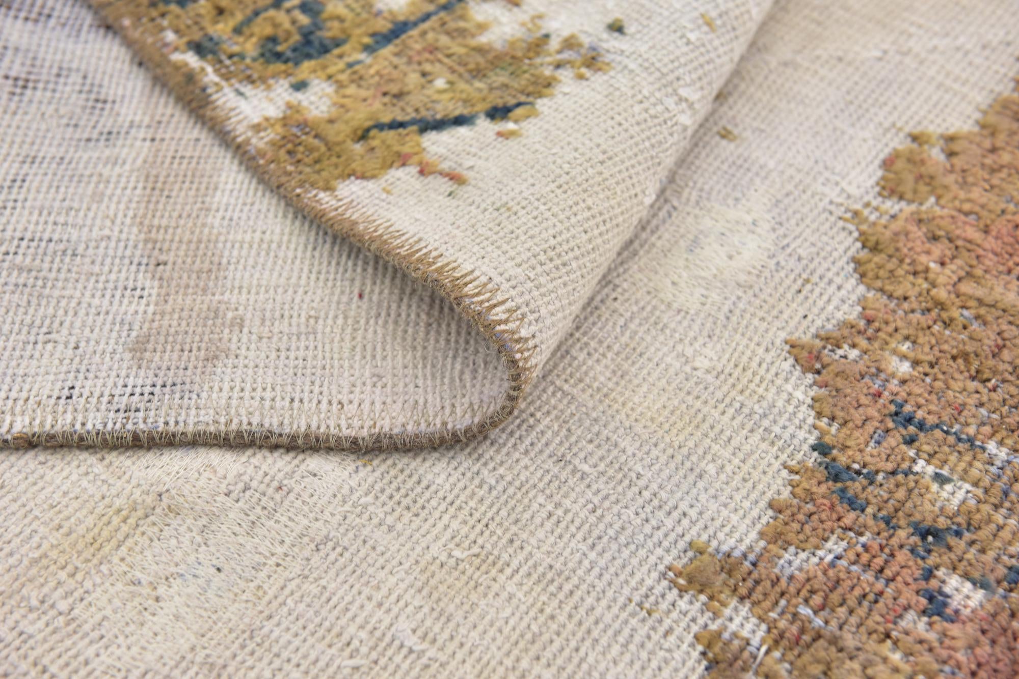 3' 9 x 9' Hand Knotted Ultra Vintage Persian Wool Runner Rug