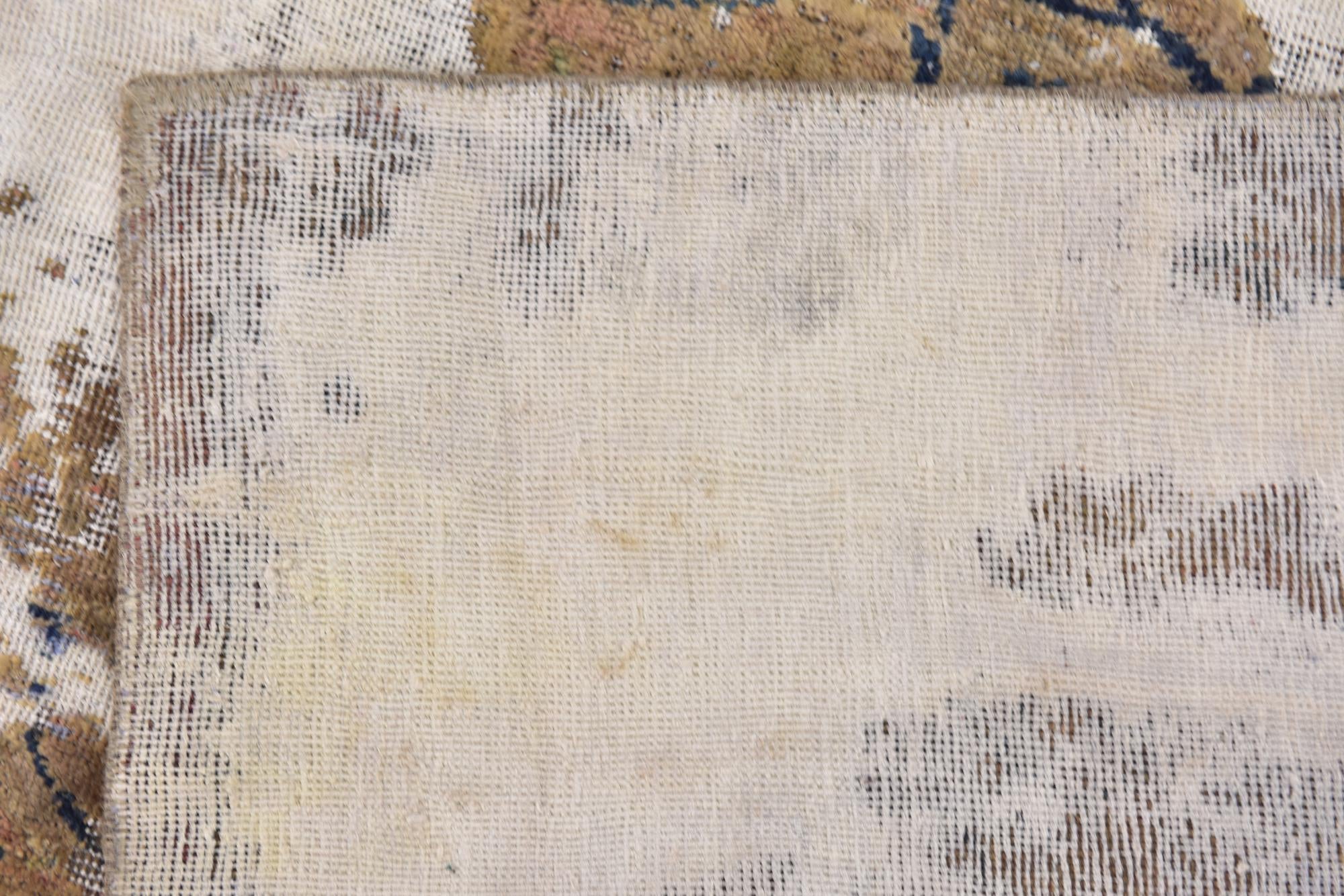 3' 9 x 9' Hand Knotted Ultra Vintage Persian Wool Runner Rug
