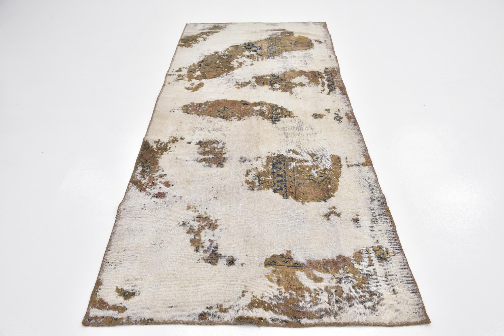 3' 9 x 9' Hand Knotted Ultra Vintage Persian Wool Runner Rug