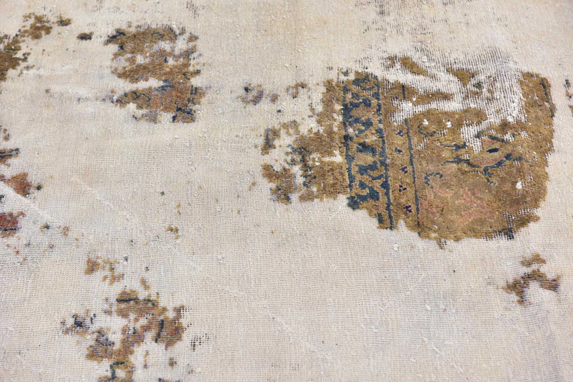 3' 9 x 9' Hand Knotted Ultra Vintage Persian Wool Runner Rug