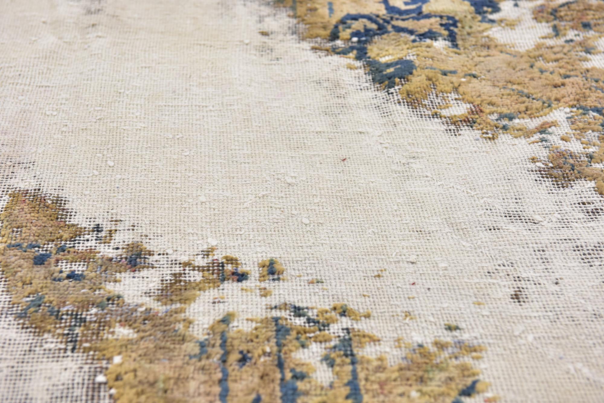 3' 9 x 9' Hand Knotted Ultra Vintage Persian Wool Runner Rug