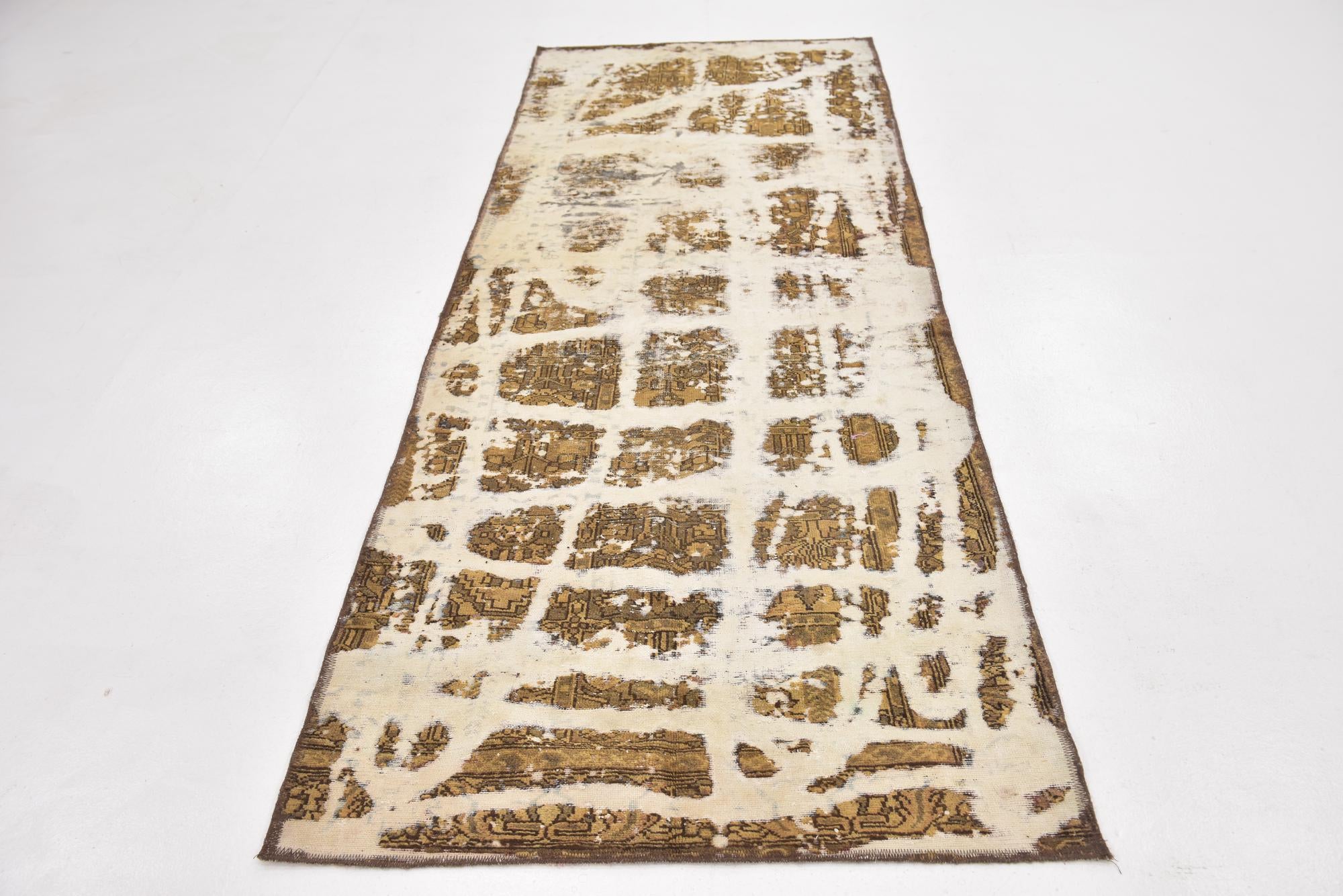 3' 7 x 9' 4 Hand Knotted Ultra Vintage Persian Wool Runner Rug