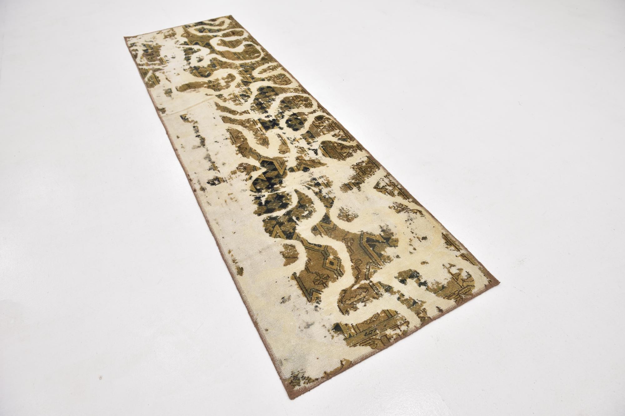 2' 9 x 9' 6 Hand Knotted Ultra Vintage Persian Wool Runner Rug