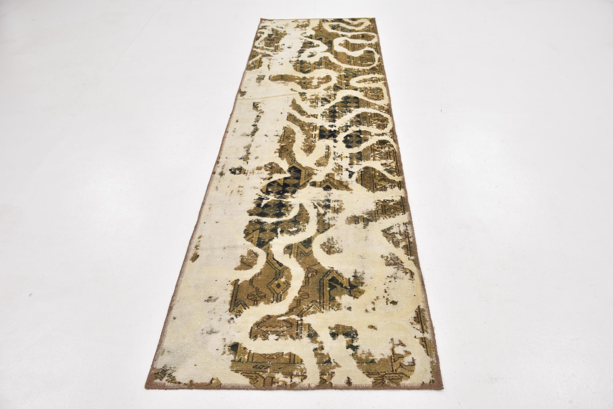2' 9 x 9' 6 Hand Knotted Ultra Vintage Persian Wool Runner Rug