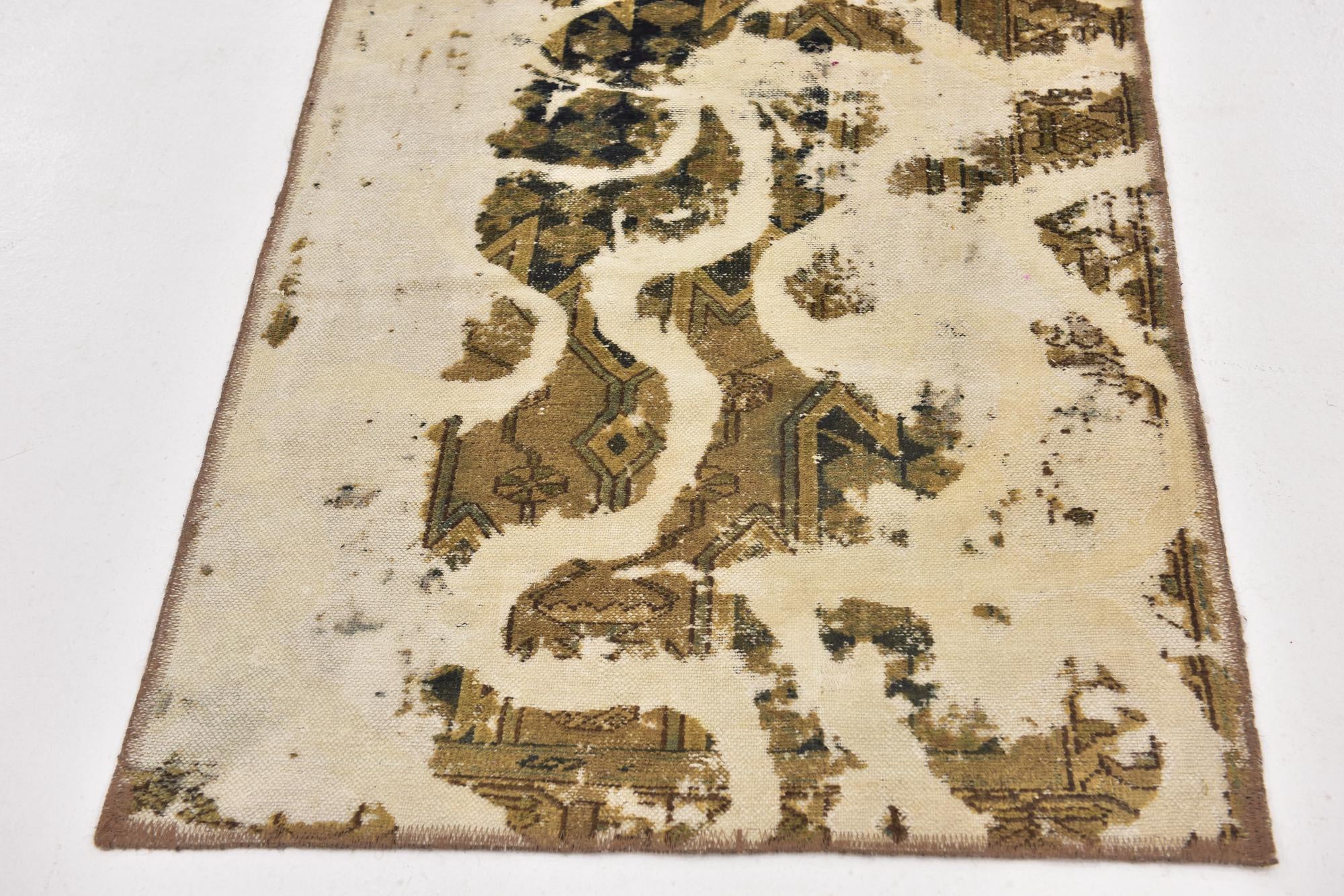 2' 9 x 9' 6 Hand Knotted Ultra Vintage Persian Wool Runner Rug