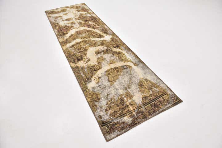 2' 10 x 9' 4 Hand Knotted Ultra Vintage Persian Wool Runner Rug