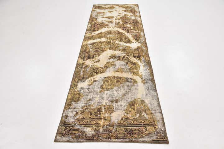 2' 10 x 9' 4 Hand Knotted Ultra Vintage Persian Wool Runner Rug