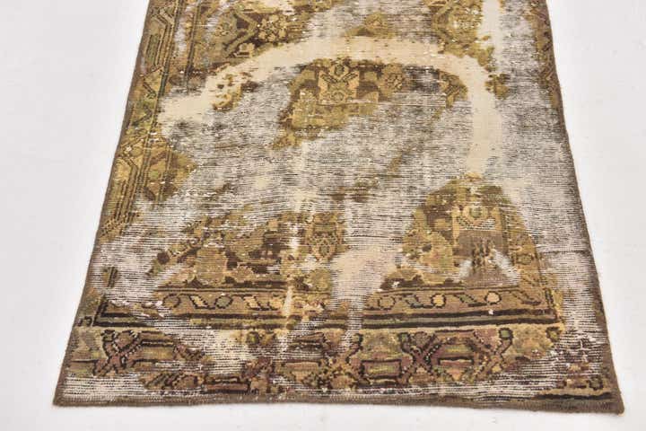 2' 10 x 9' 4 Hand Knotted Ultra Vintage Persian Wool Runner Rug