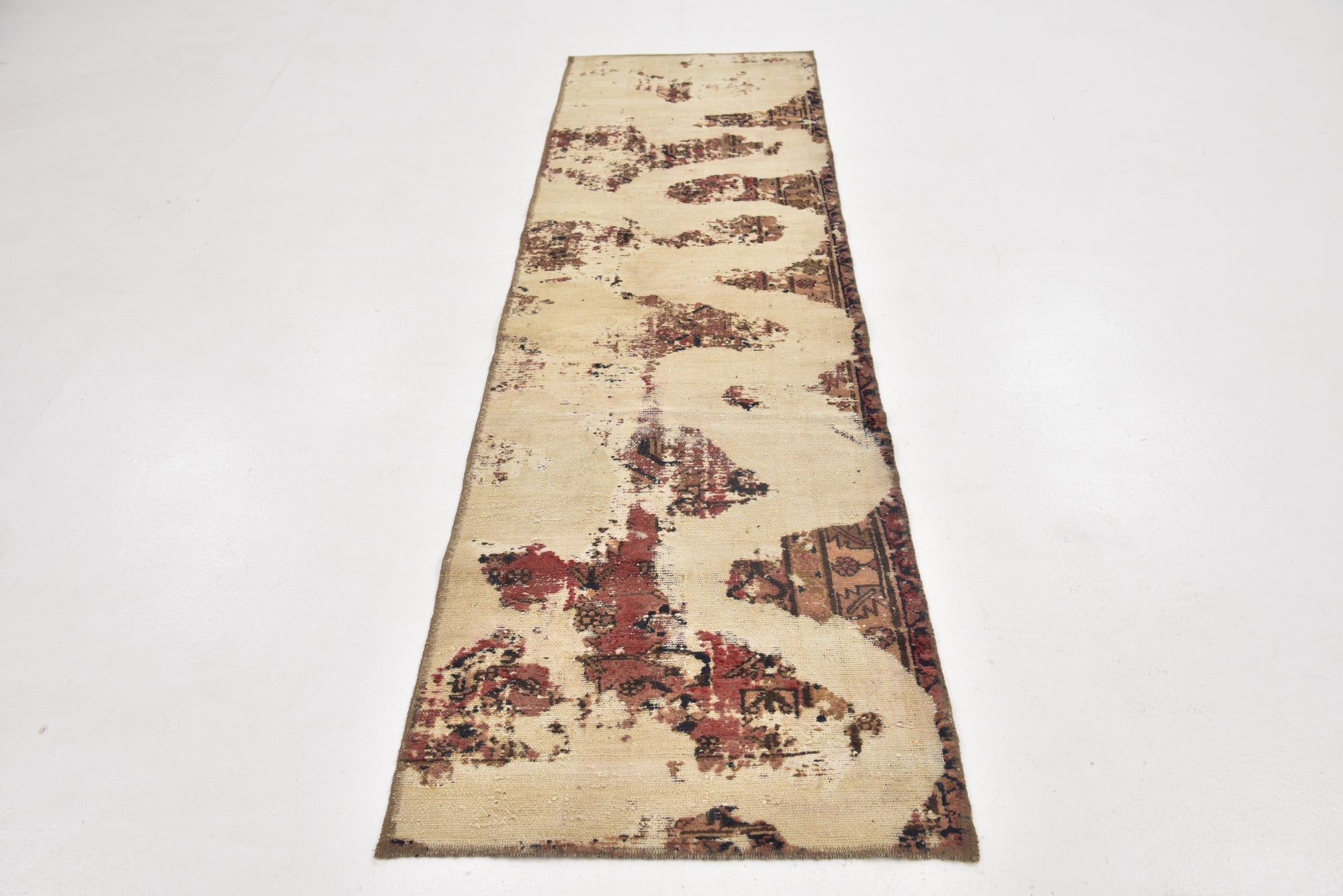 2' 6 x 9' Hand Knotted Ultra Vintage Persian Wool Runner Rug