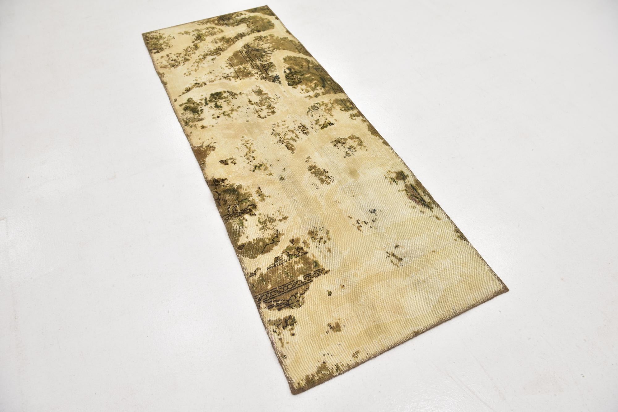 2' 6 x 6' 10 Hand Knotted Ultra Vintage Persian Wool Runner Rug