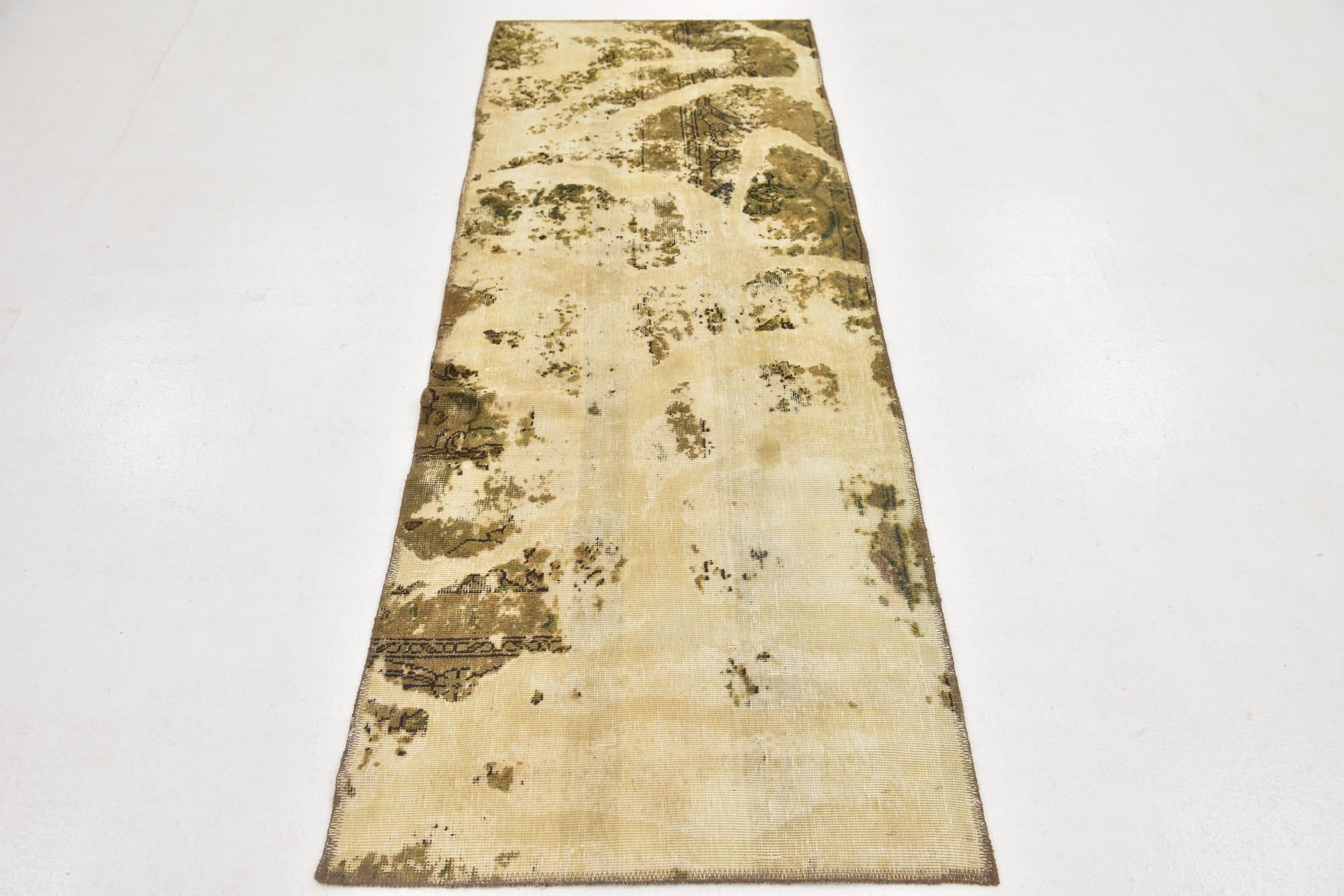 2' 6 x 6' 10 Hand Knotted Ultra Vintage Persian Wool Runner Rug