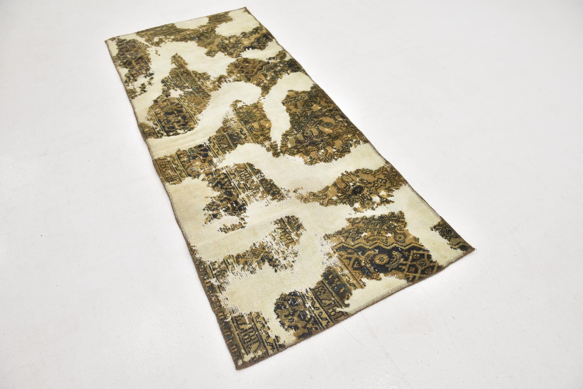 3' x 7' Hand Knotted Ultra Vintage Persian Wool Runner Rug