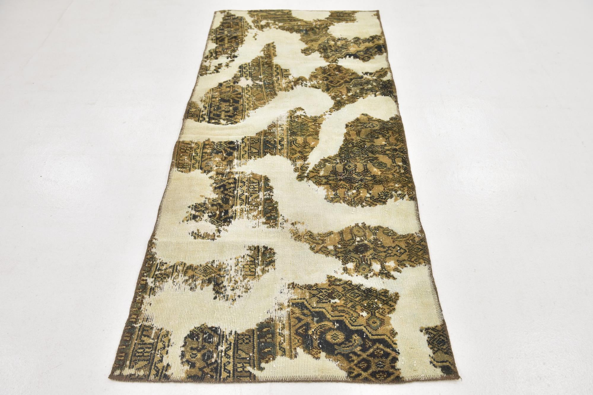 3' x 7' Hand Knotted Ultra Vintage Persian Wool Runner Rug