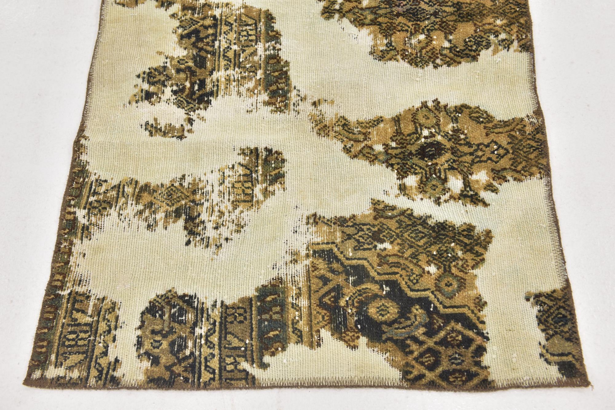 3' x 7' Hand Knotted Ultra Vintage Persian Wool Runner Rug