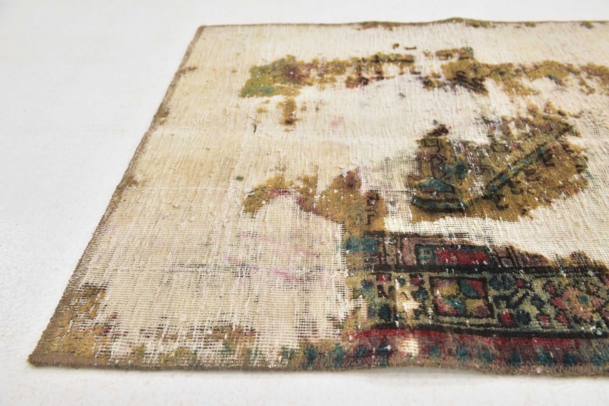 3' 2 x 8' 6 Hand Knotted Ultra Vintage Persian Wool Runner Rug