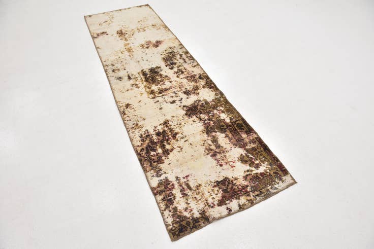 Detail image of 2' 6 x 8' 6 Hand Knotted Ultra Vintage Persian Wool Runner Rug
