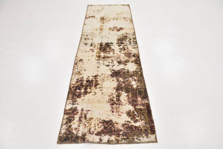 Detail image of 2' 6 x 8' 6 Hand Knotted Ultra Vintage Persian Wool Runner Rug
