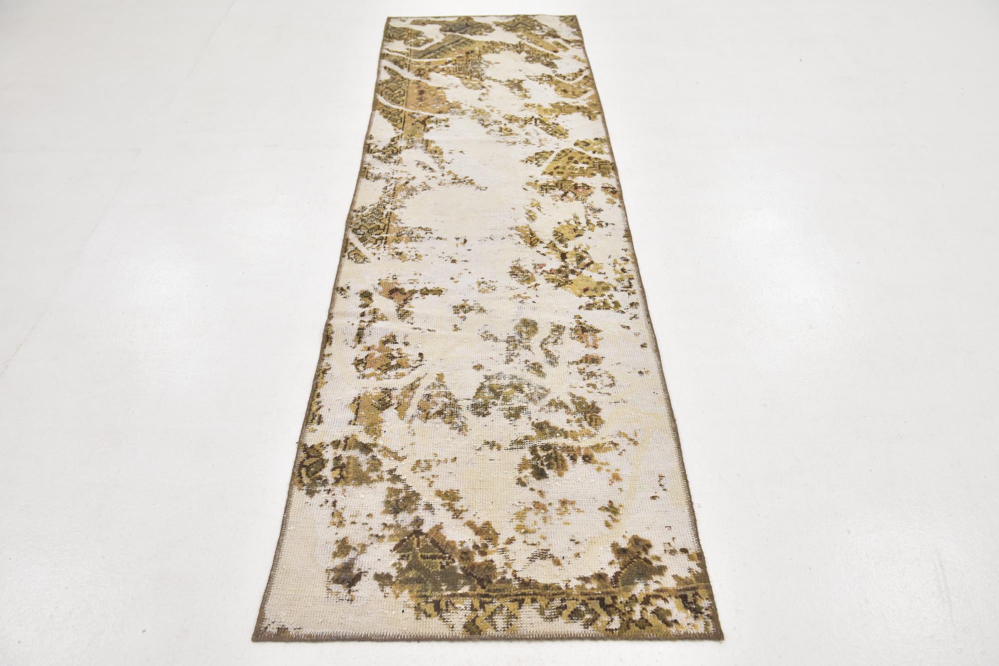 2' 7 x 9' Hand Knotted Ultra Vintage Persian Wool Runner Rug