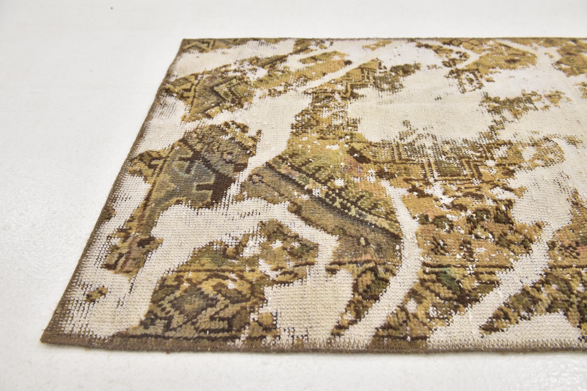2' 7 x 9' Hand Knotted Ultra Vintage Persian Wool Runner Rug