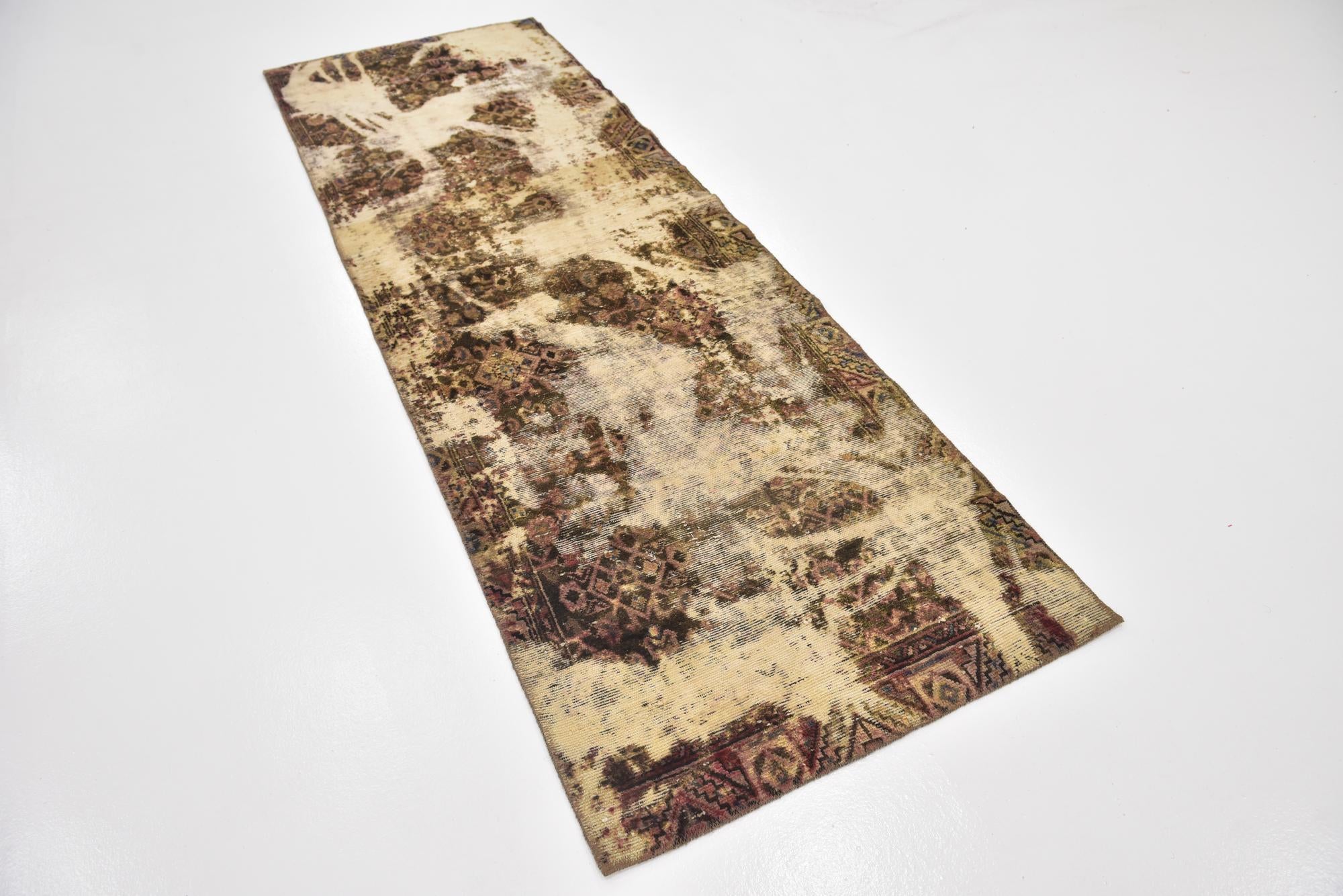3' x 9' Hand Knotted Ultra Vintage Persian Wool Runner Rug