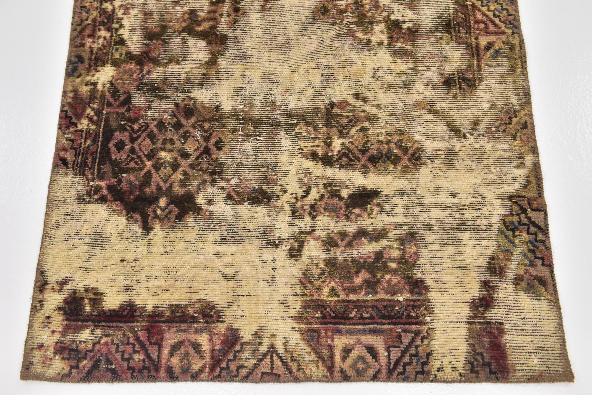 3' x 9' Hand Knotted Ultra Vintage Persian Wool Runner Rug