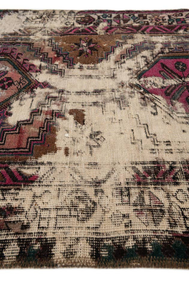Detail image of 3' x 6' Hand Knotted Ultra Vintage Persian Wool Runner Rug