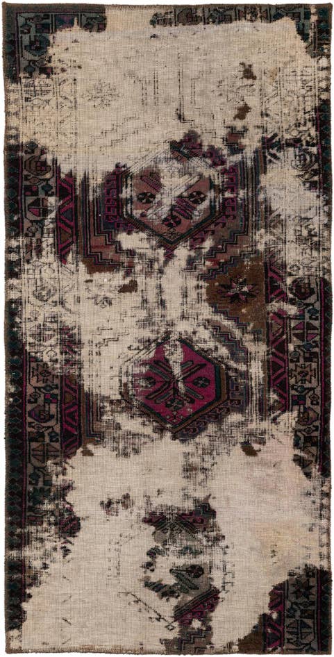 Detail image of 3' x 6' Hand Knotted Ultra Vintage Persian Wool Runner Rug