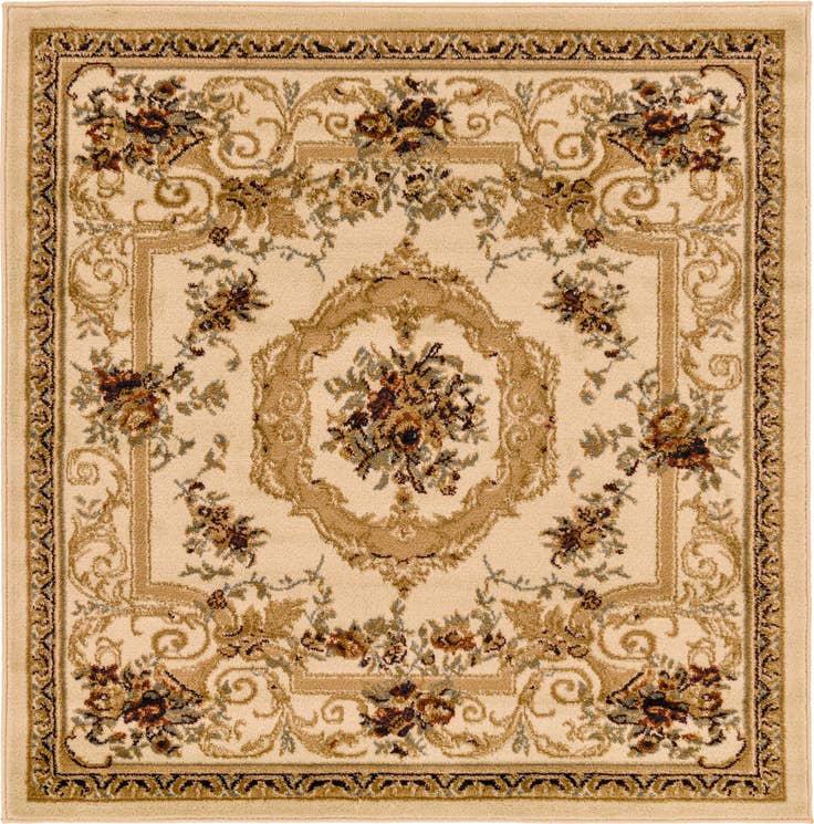 Detail image of 4' x 4' Classic Aubusson Square Rug