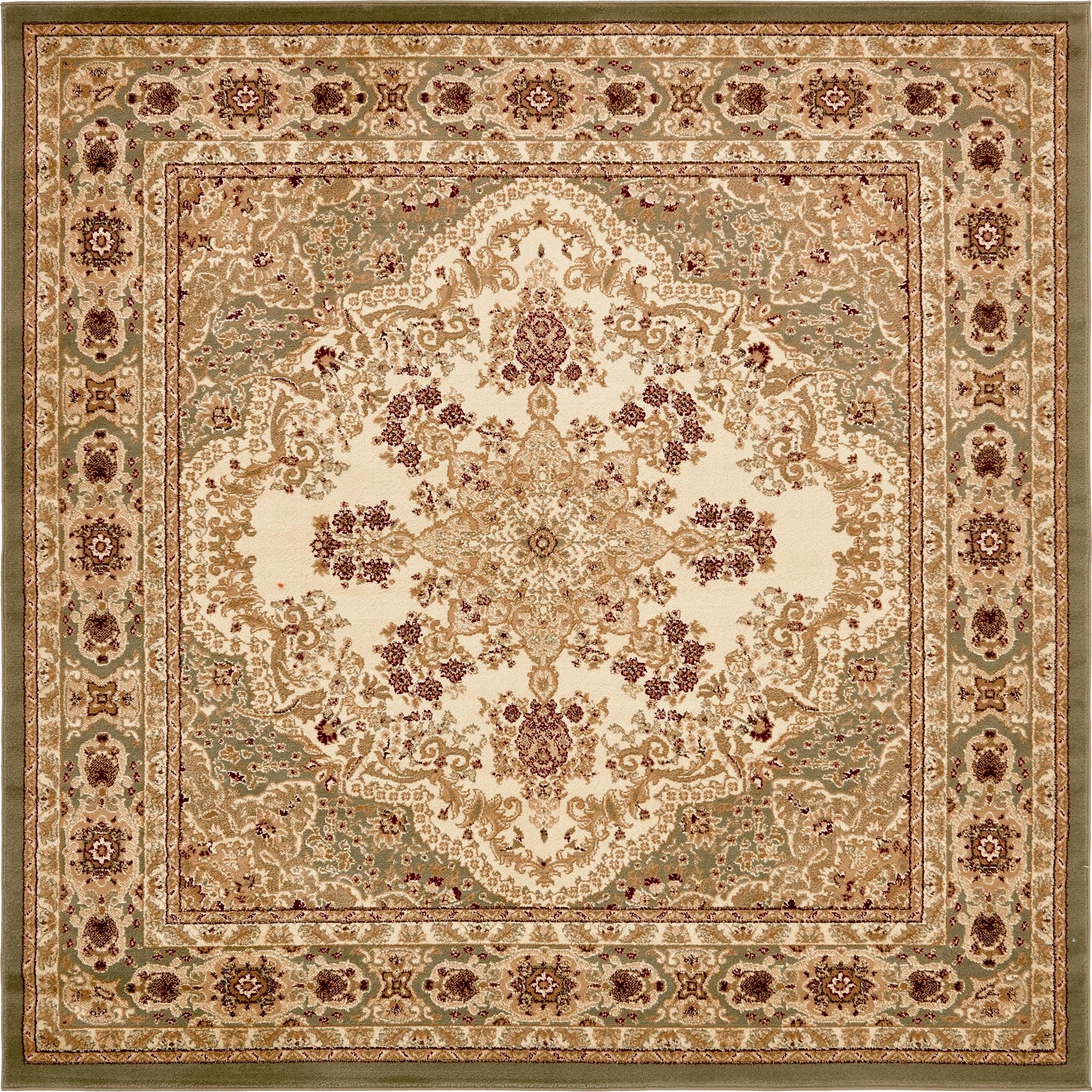 7' 10 x 7' 10 Classic Aubusson Square Rug