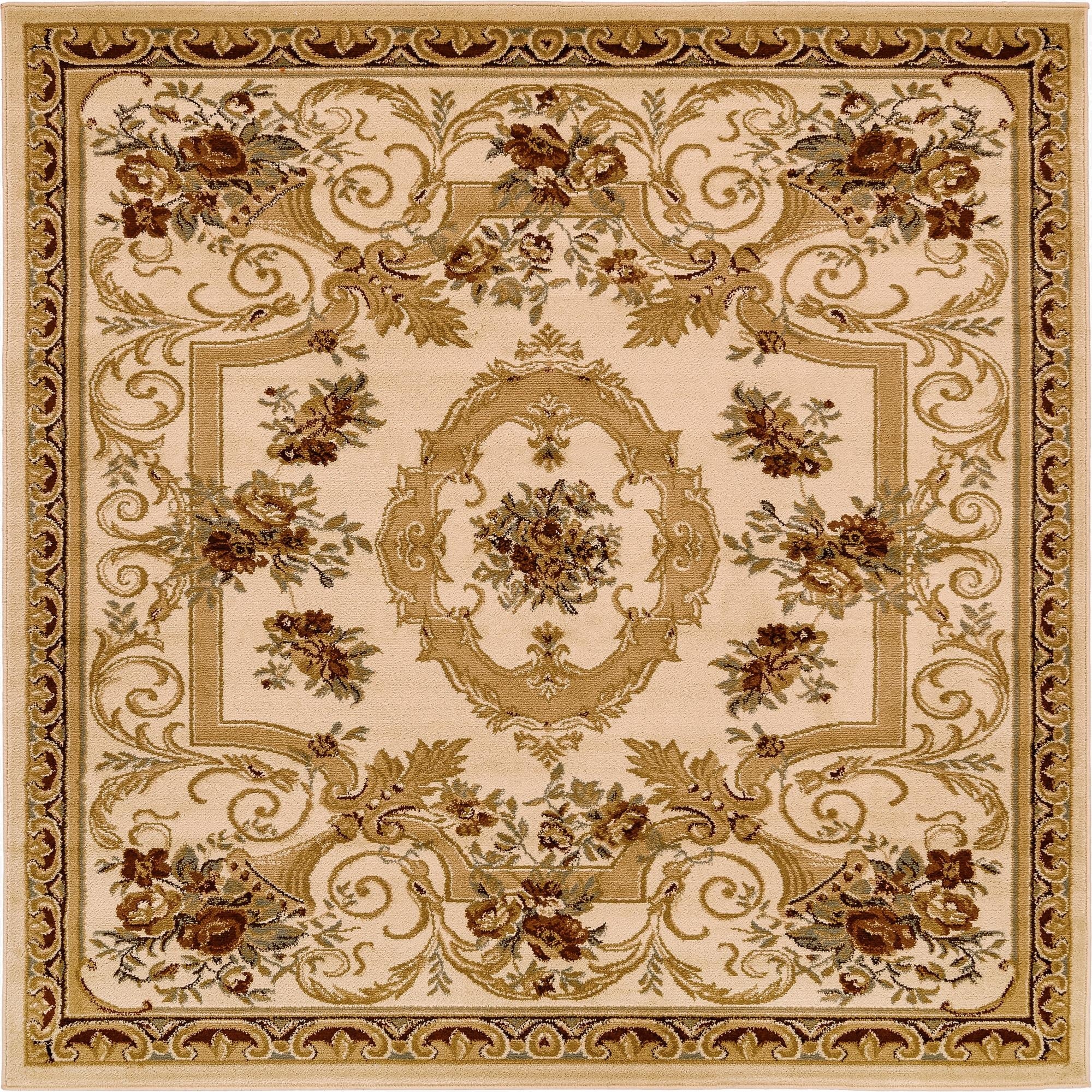 6' x 6' Classic Aubusson Square Rug