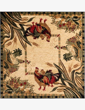 7' 10 x 7' 10 Country Square Rug