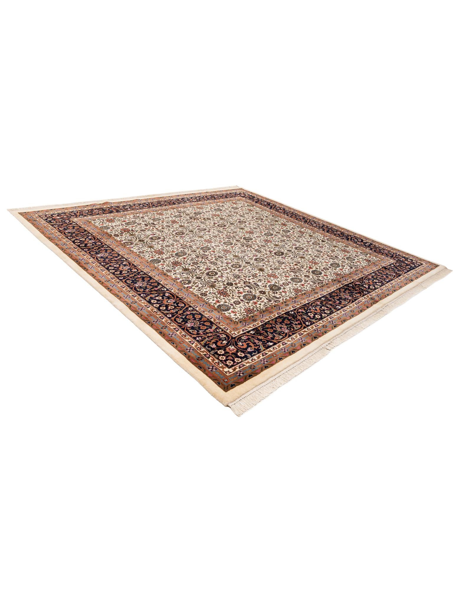 9' 11 x 10' 2 Hand Knotted Farahan Wool Square Rug