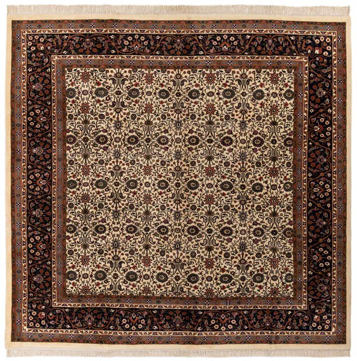 9' 11 x 10' 2 Hand Knotted Farahan Wool Square Rug