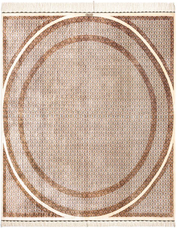 Detail image of 6' 8 x 6' 8 Ghom Silk Square Rug