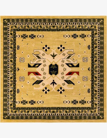 Cream Heris Square Rug